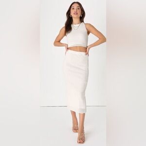 Lulu's White Knit Skirt Set